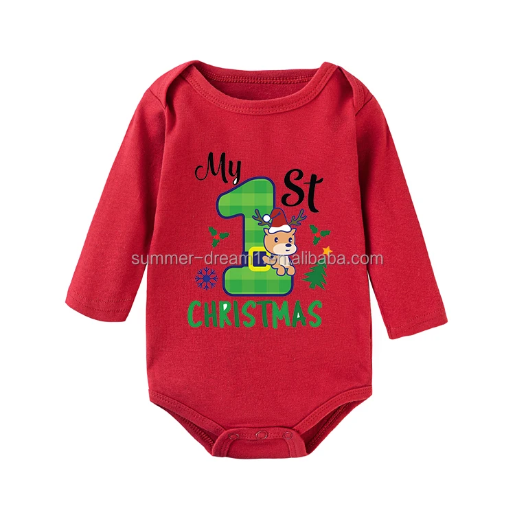Factory long sleeve my first birthday baby onesie romper pajamas100% cotton newborn boy girl romper custom baby clothes