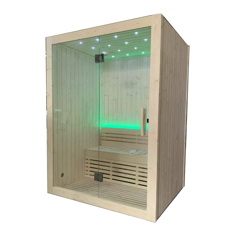 digital computer control temperature setting colorful therapy nature solid wood  sauna room for keep health
