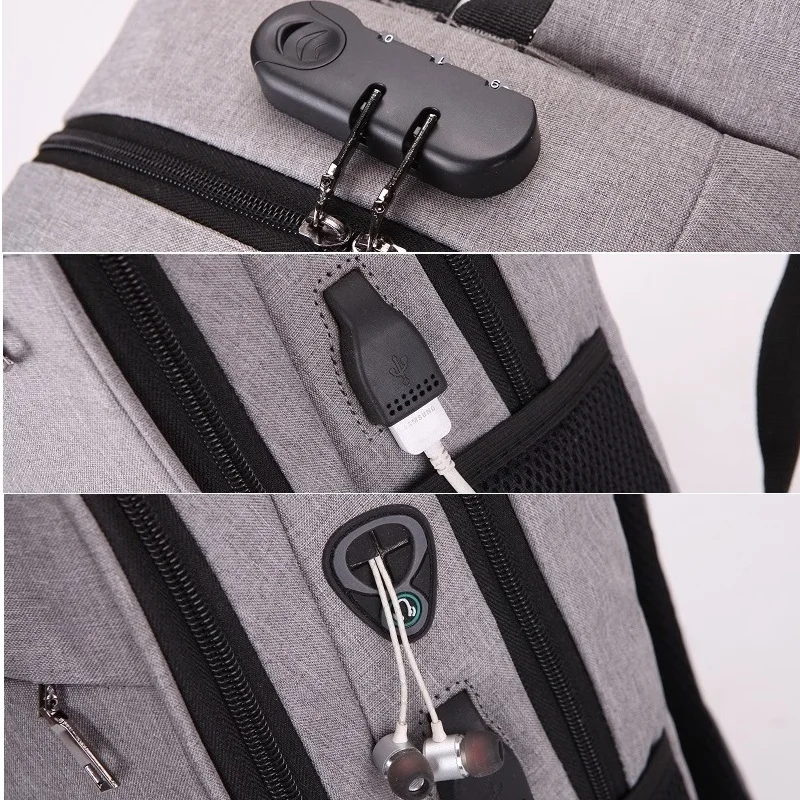 
Backpack Laptop Backpack USB Charging Backbag Travel Daypacks Male School Bookbag Leisure Backpack Anti Theft Mochila 