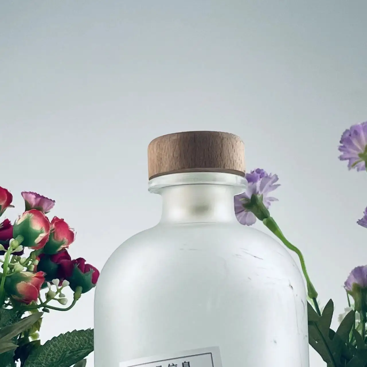 Glass Bottles Bottles Wholesale Transparent China Sanded 200 Ml Juice Bottle Beverage Cylinder Cork Cap Glass Products Jasmine