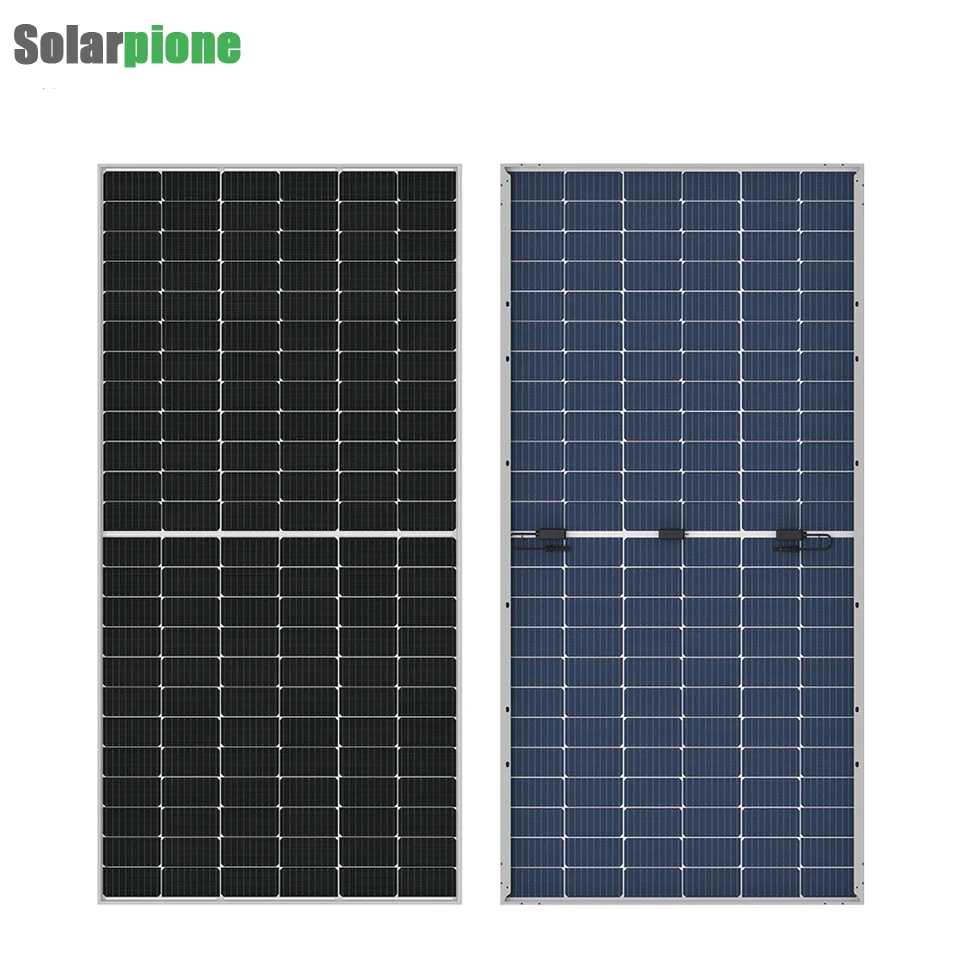 Power Banks Power Station Bifacial Solar Panel 365w 370w 375w 380w 120 Half cells 9BB 166mm Low price in production line