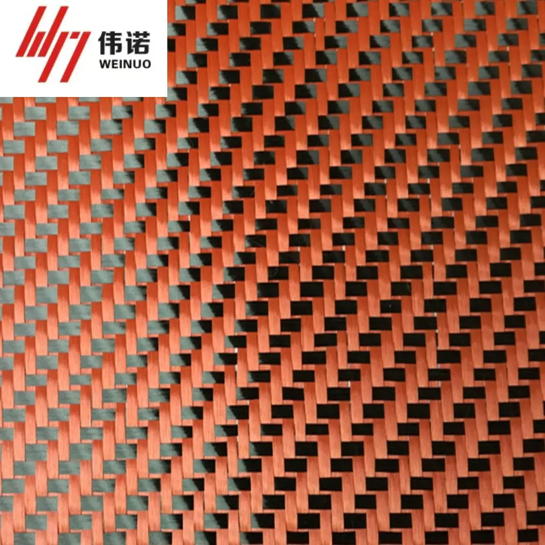 New Design Cut-Resistant 210g Orange Kevlar and Carbon Fibre Blended Fabric for Aerospace Chemical Industrial Use