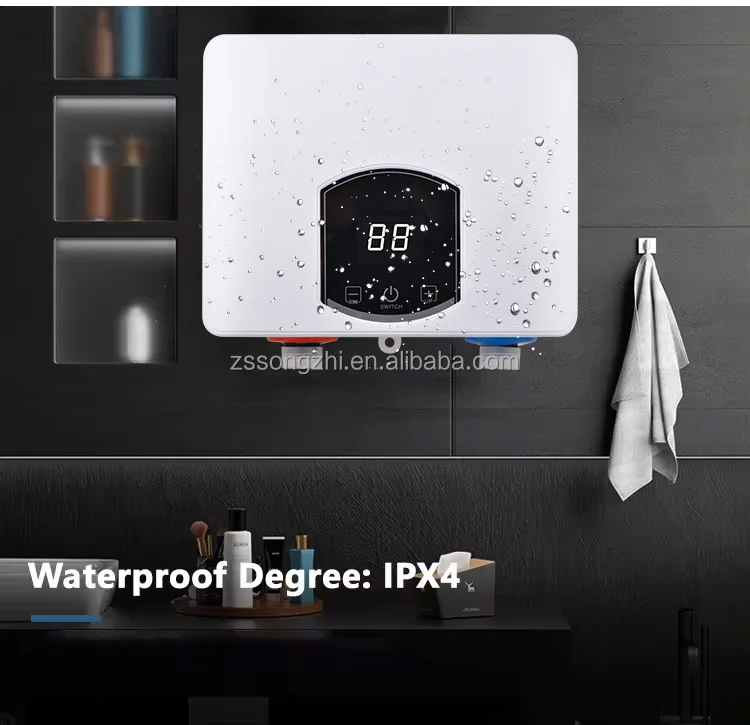 Bathroom Induction Electric Instant Water Heater Ce China Low Price 5.5kw 1 Piece Touch Button Wall Mounted IPX4