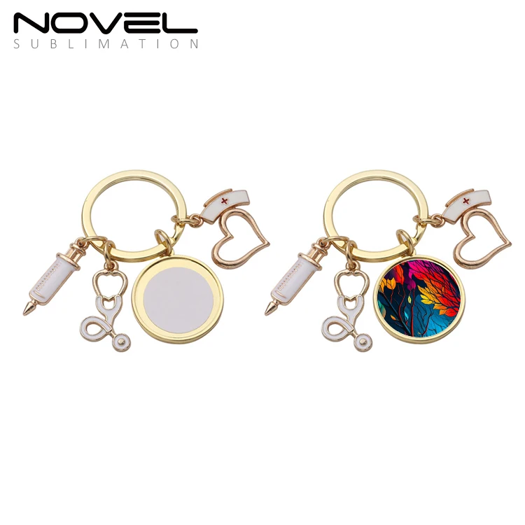 Sublimation Blanks Metal Key Chain DIY Photo Keyring Personalized Design Custom Design Printable Keyring