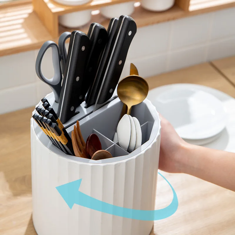 Rotating knife holder Household Chopsticks Cage Storage kitchen supplies Multifunctional knife holder shelving