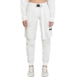 OEM ladys white jogger pants custom street girl trousers side pocket cargo pants for women