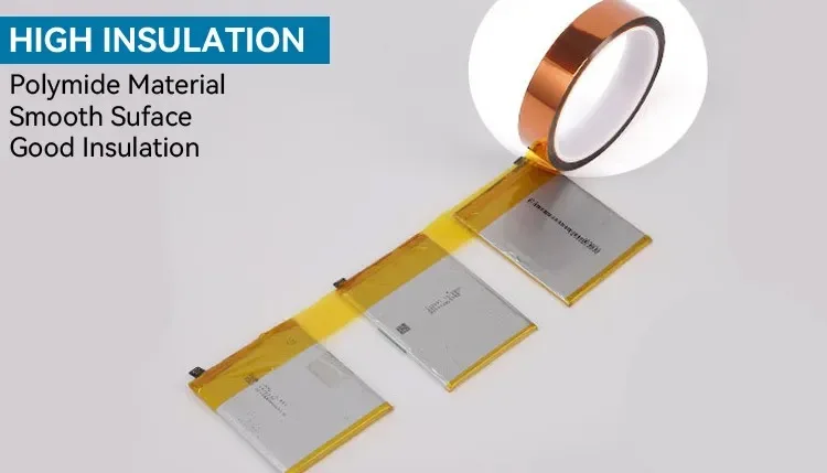 YUFFEN Insulation Polyimide Film Tape Double Single Sided Kaptons Self Adhesive Tape Die Customized Hot Melt Acrylic Cut Golden