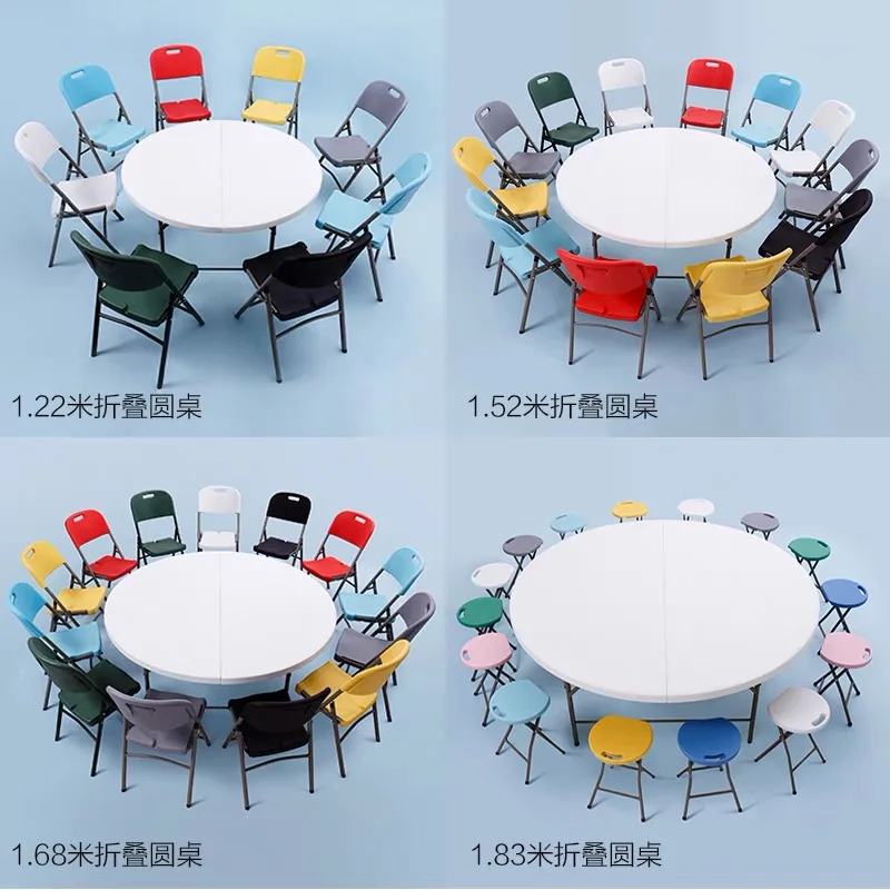 5ft Outdoor Furniture Folding Table Picnic Rectangle Plastic Tables Portable Plastic round Folding Tables