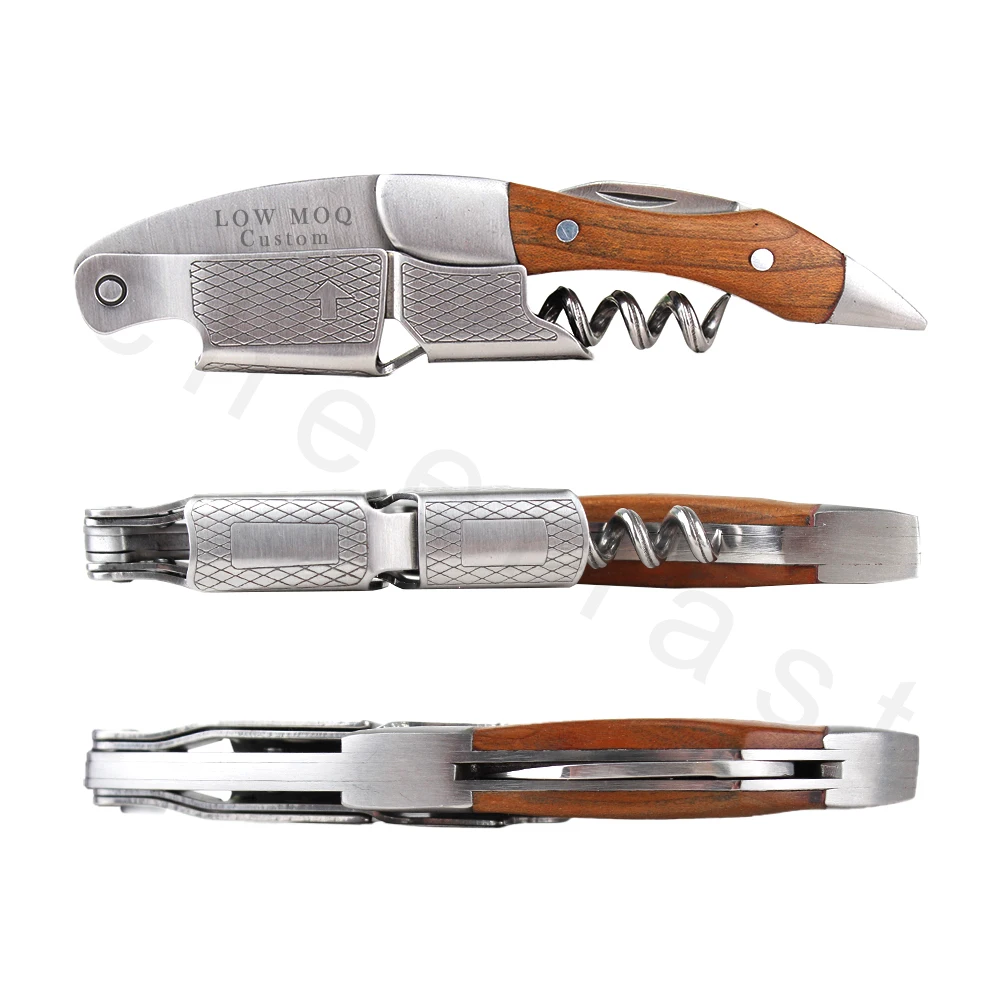 Halloween Day gift all in one wood mahogany wine corkscrew opener professional waiters wine