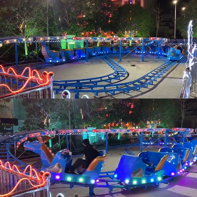 Dinosaur shuttle rides mini roller coaster cheap roller coaster amusement park for sale