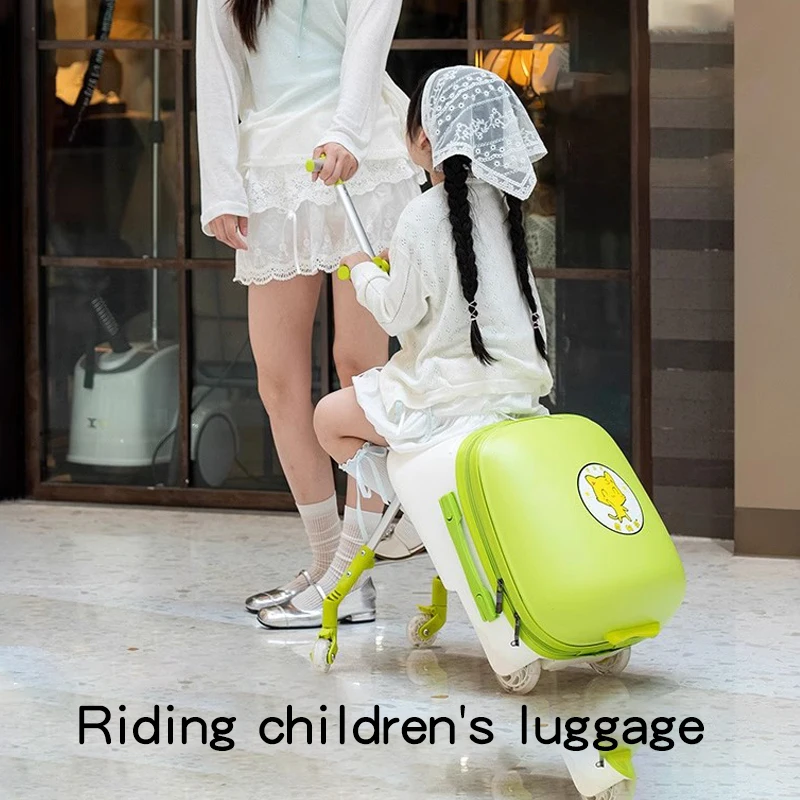 Luggage kids baby ride on suitcase scooter carry on cartoon luggage with safety belt