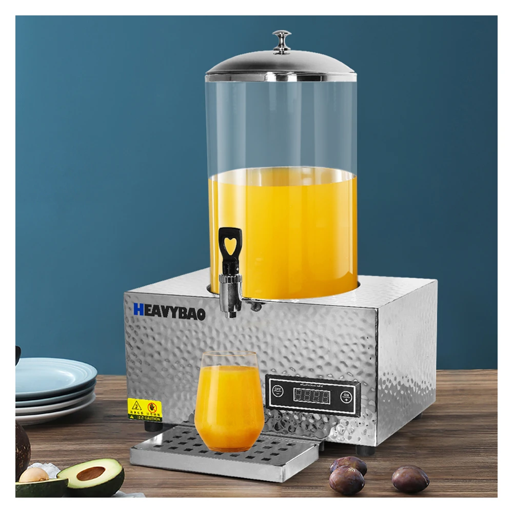 Heavybao Commercial Juice Dispenser For Bar Sliver Electric Hot Beverage Juice Glass Drink Dispenser