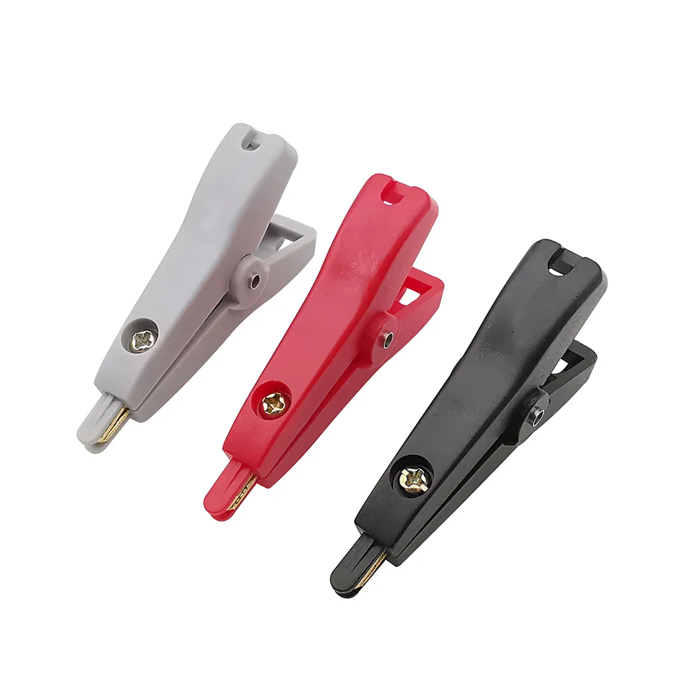 52mm 5A Flat Copper Crocodile Clip LCR Copper Brass Alligator Clamp Cable Battery Metal Test Clips Black Red Grey