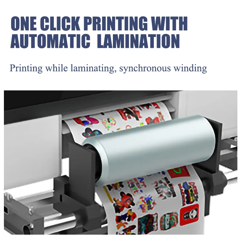 A3 All-in-One UV DTF Desktop Sticker Inkjet Printer with Laminator Prowith Dual XP600 Heads for Roll-to-Roll