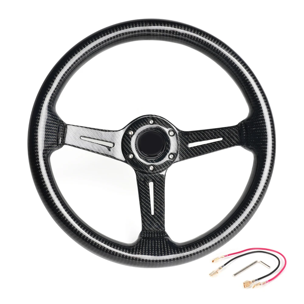 New Arrival Universal 350mm 14inch Racing Steering Wheel Car Rally Race Carbon Fiber JDM Steering Wheel