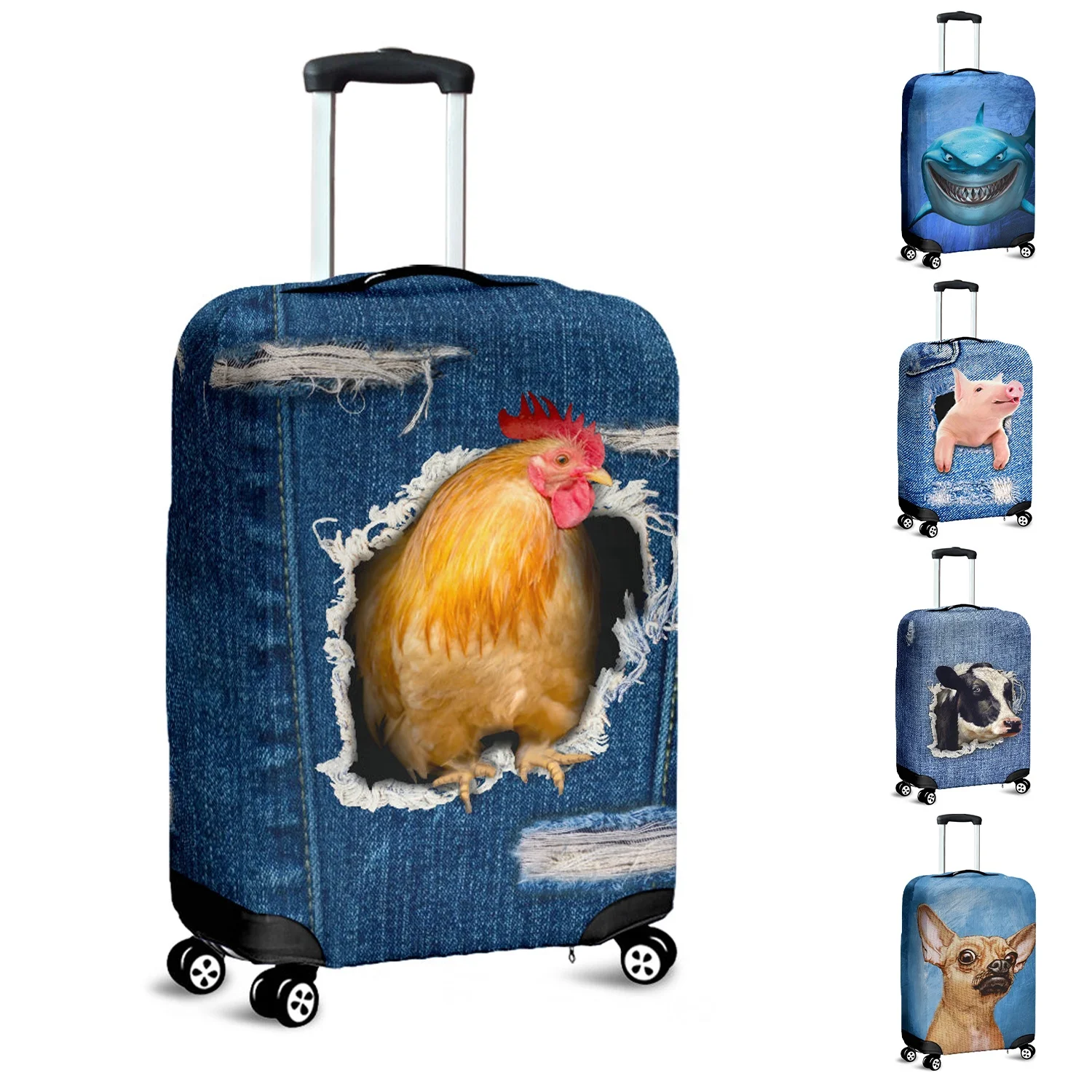 Personalized Sublimation Blank Luggage Cover Custom Polyester Suitcase Cover Spandex Luggage Bag Protective Print Covers