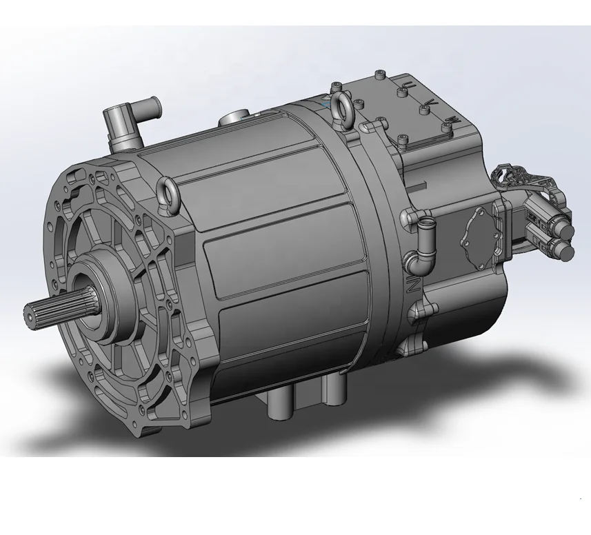 Номинальная пиковая мощность 60 кВт 120 кВт 350 В постоянного тока 2 в 1 с водяным охлаждением и постоянным магнитом, синхронный электродвигатель PMSM для электромобиля