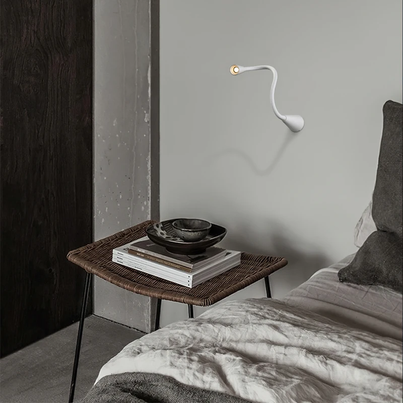 light 3W LED aluminium flexible bedside reading lamp for hotel