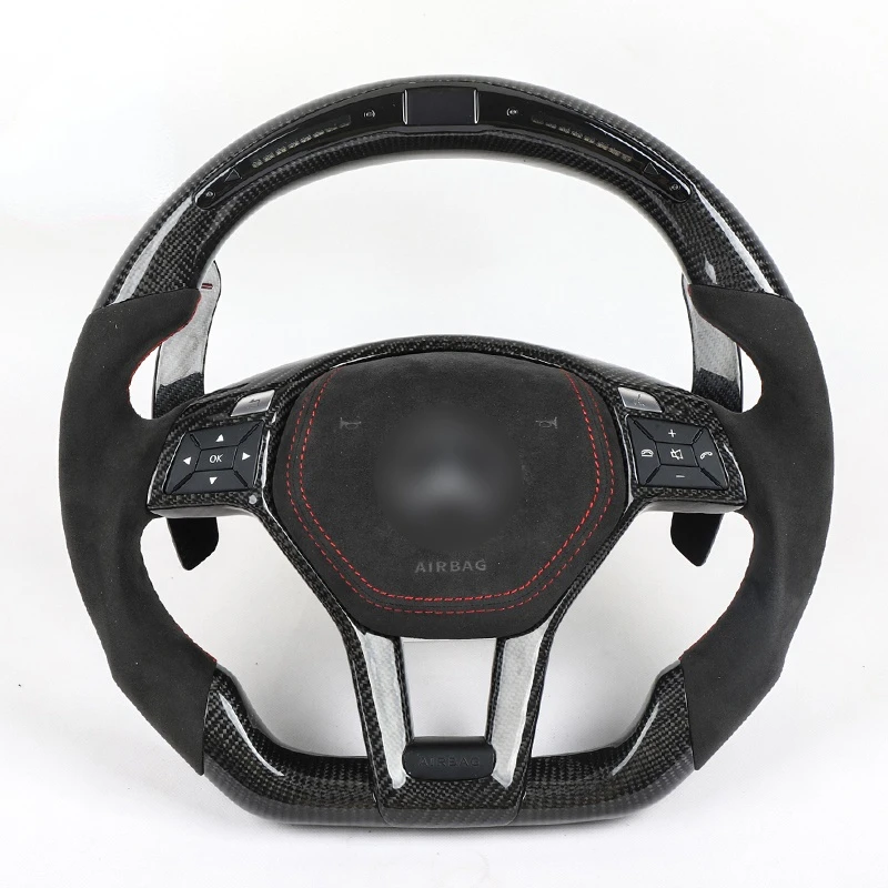 For Mercedes Benz AMG C CLASS W204 C63 W212 W218 W207 W172 SLK Carbon Fiber Steering Wheel