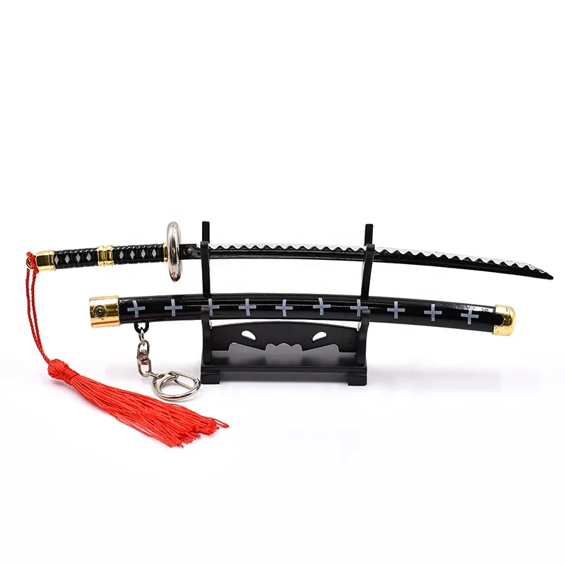 Hot selling factory direct sales of Japanese classic anime one pieces character exclusive katana metal crafts sword key chain