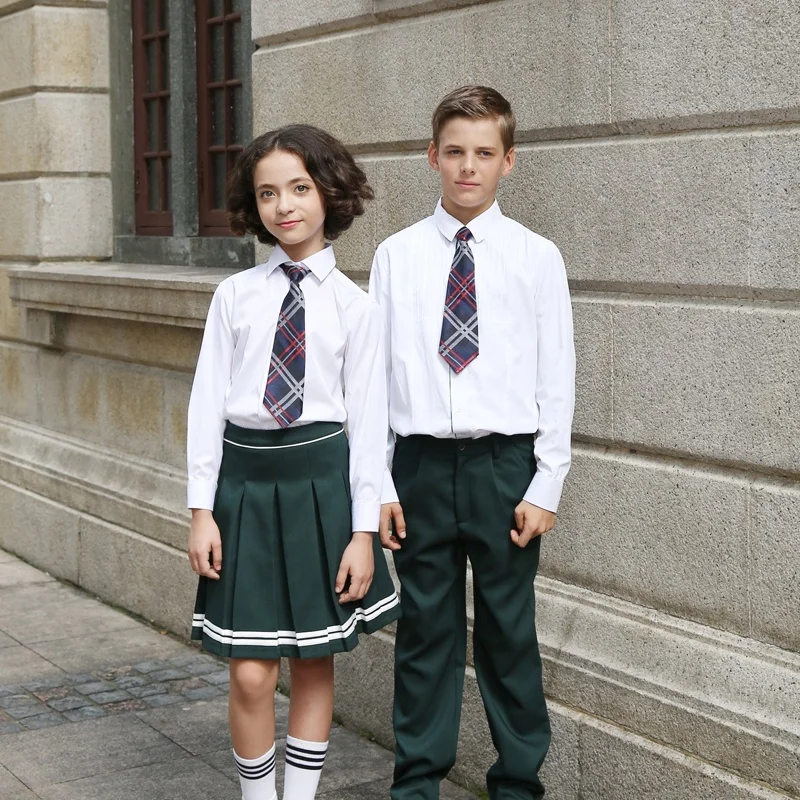 Factory Directly Custom Fashion Kids School Uniform primary junior Students White Cotton Boys girls School Shirt