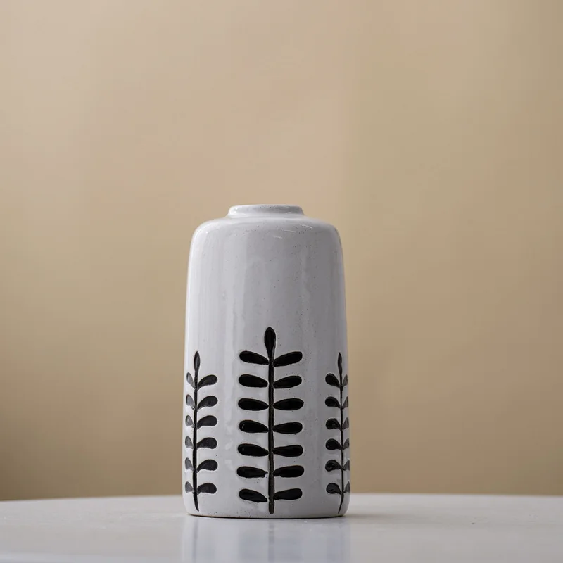 Nordic Ceramic Vase for Wedding Decorations Modern Luxury Tabletop Artificial Flower Antique Pottery