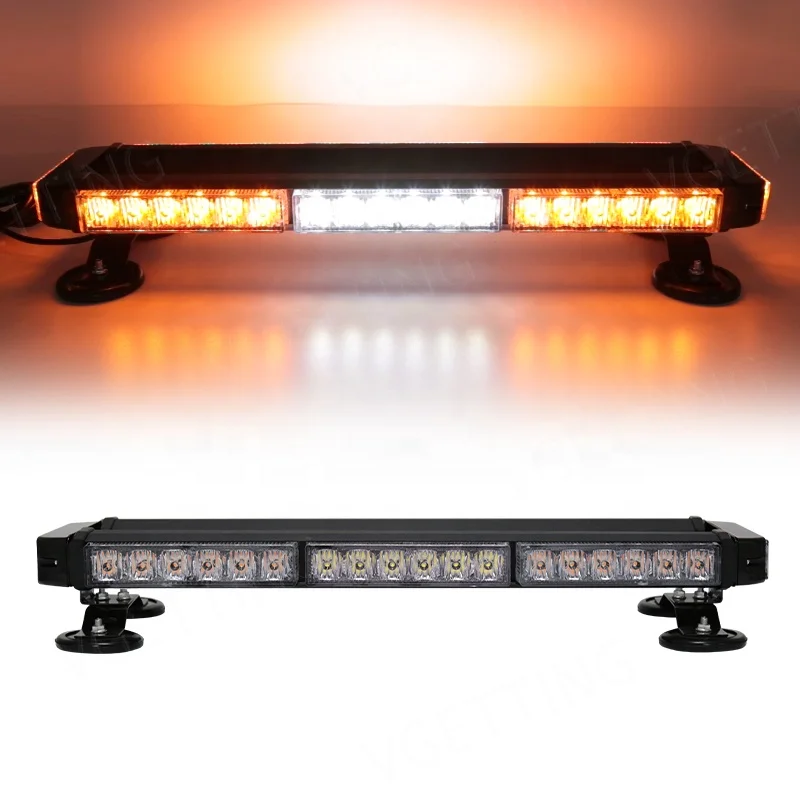 Car Roof Surrounding Traffic Emergency Flashing 42Led Lamp Amber+White Magnetic Warning Strobe Light For Truck Taxi Universal