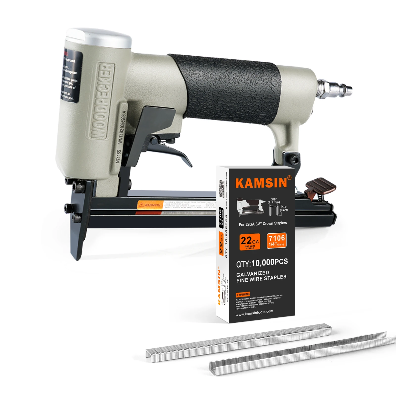 N7116S  22 Gauge 3/8' Crown 6-10mm leg Pneumatic Upholstery Stapler Upholstery staple gun Carpet 7116 Fine Wire Stapler