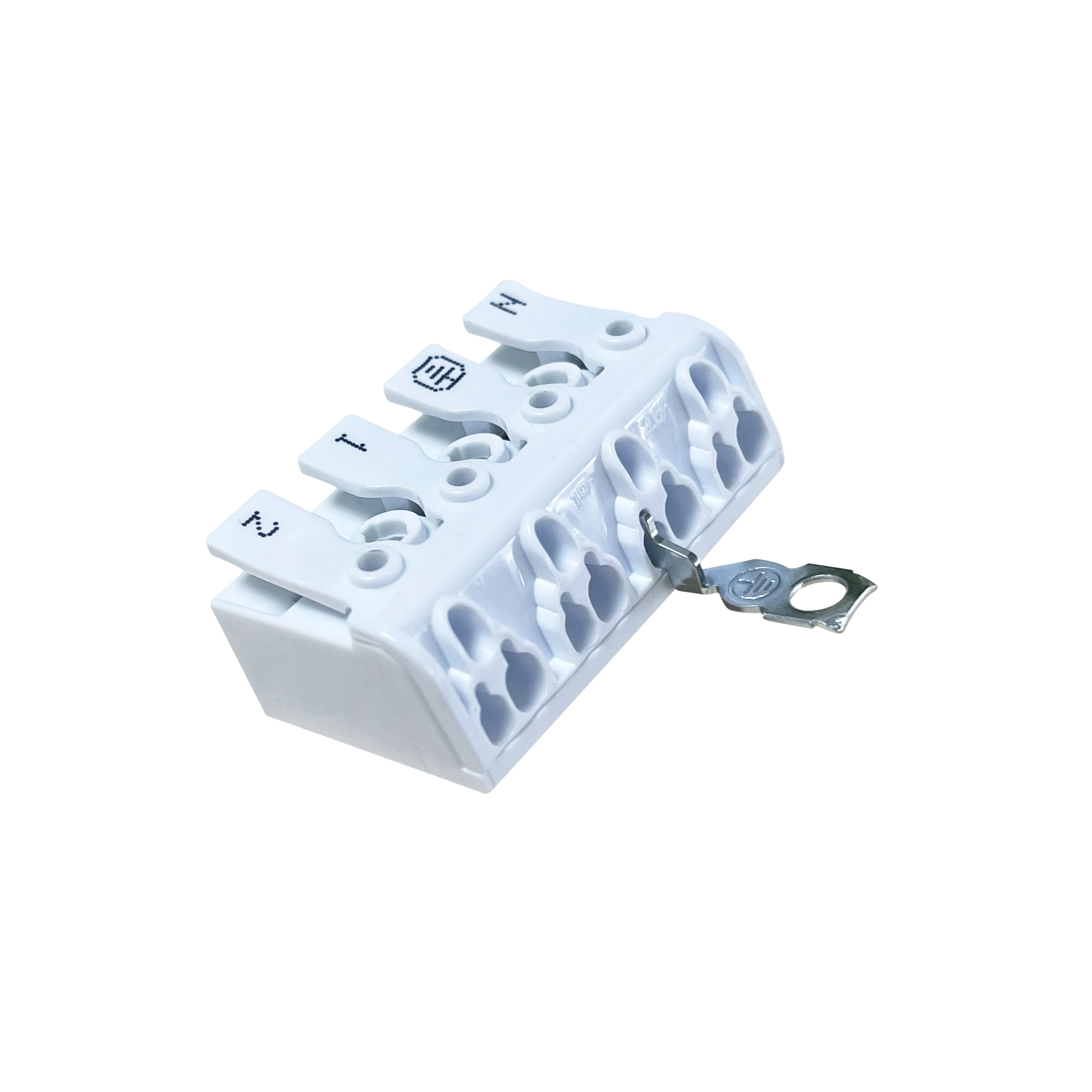 CE VDE 4 Pin Luminaire push wire connector with earth plate or quick earth contact