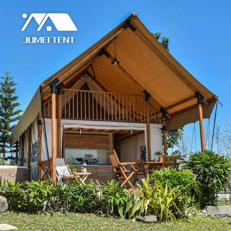 Best offer for 2 story tents glamping tents PVC waterproof safari tent for resorts sites