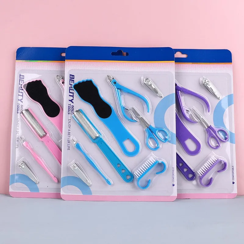 Wholesale Travel Nail Care Kit With Stainless Steel Fingernail Clippers Pedicure Toenail Trimmer Nail File Tweezers