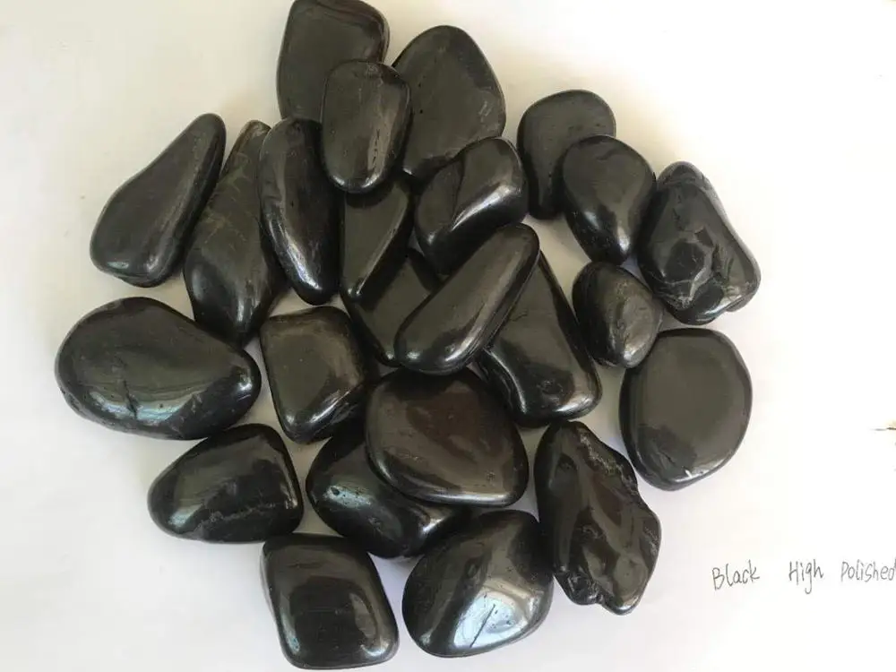 
Chinese natural NJ203 high polished black pebble stone cobblestone 
