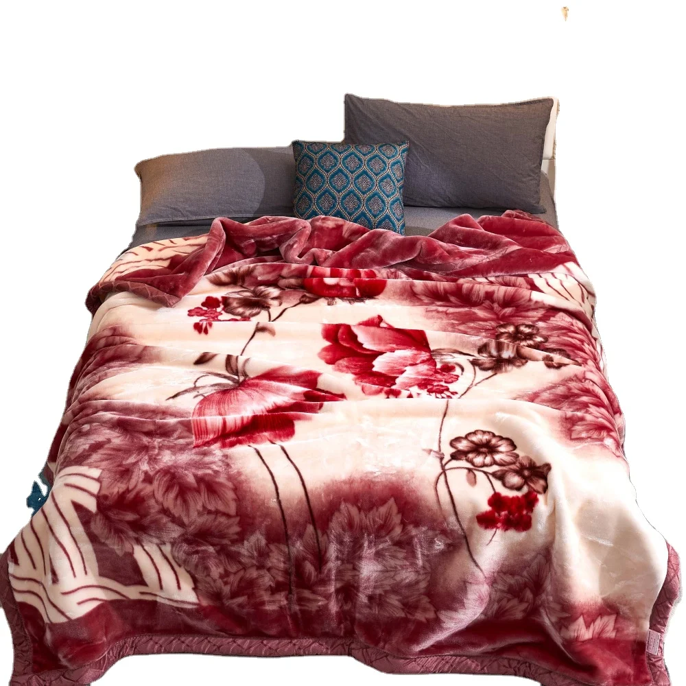 Extra Thick Raschel Blanket Custom Printed Cheap Soft Polyester Flannel Fleece Blanket