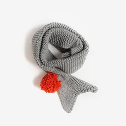 wholesale children scarves cute fishtail shape knitting pattern winter custom baby knitted scarf shawl