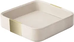 Custom Leather Desktop Storage Tray Luxury Leather Tray Multifunctional Jewelry Tray For Key Phone Wallet Coin Change Stationery