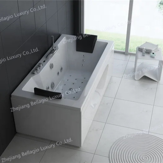 Two Person Big Bath Whirlpool Jet Massage Bathtub Glass Fiber Acrylic Factory Cheap Price Freestanding White Bathroom Modern