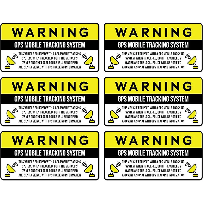 GPS Tracking Warning Sign Anti-Theft Car Vehicle Stickers Warning GPS Tracking System Equipped Car Sticker