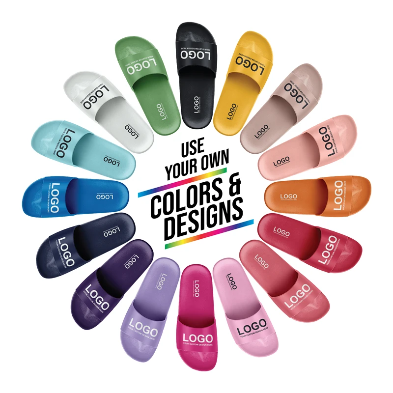 luofu high quality OEM Custom Rubber Slide Sandal Designer Fashion Beach blank slippers