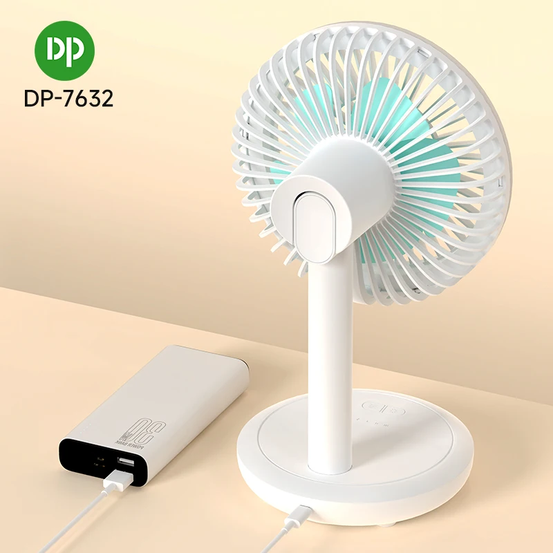 Mini emergency fan 3 speed led night light battery charger usb rechargeable table fan portable fans