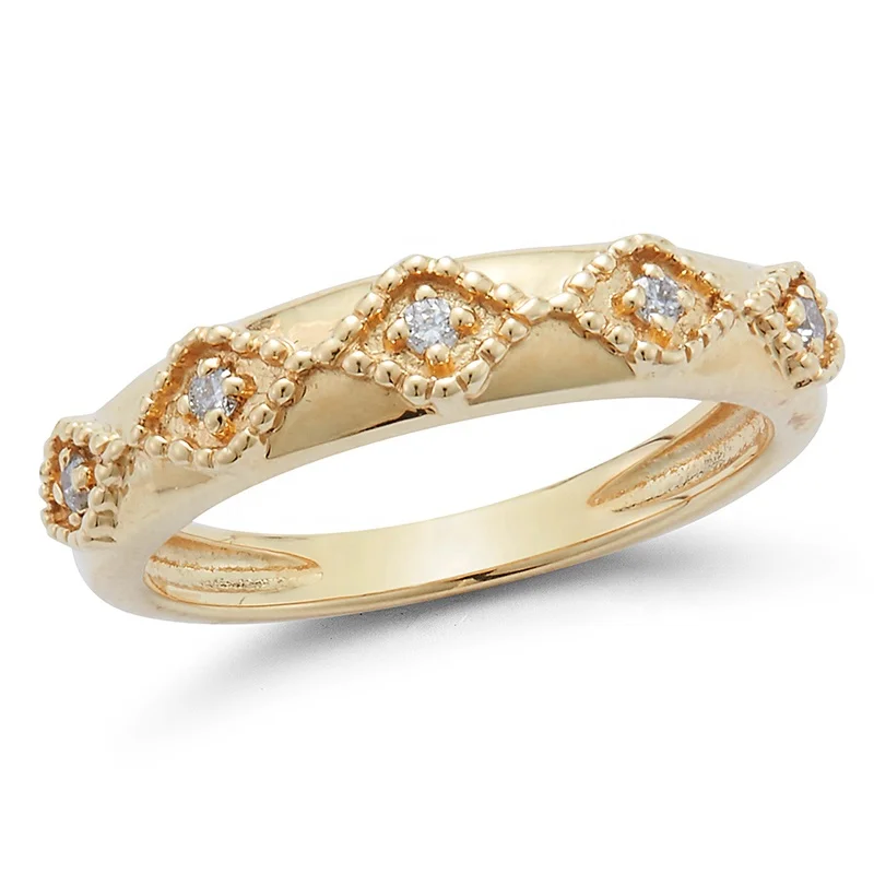 Milskye personalized elegant 925 silver gold plated cubic zirconia ladies wedding ring