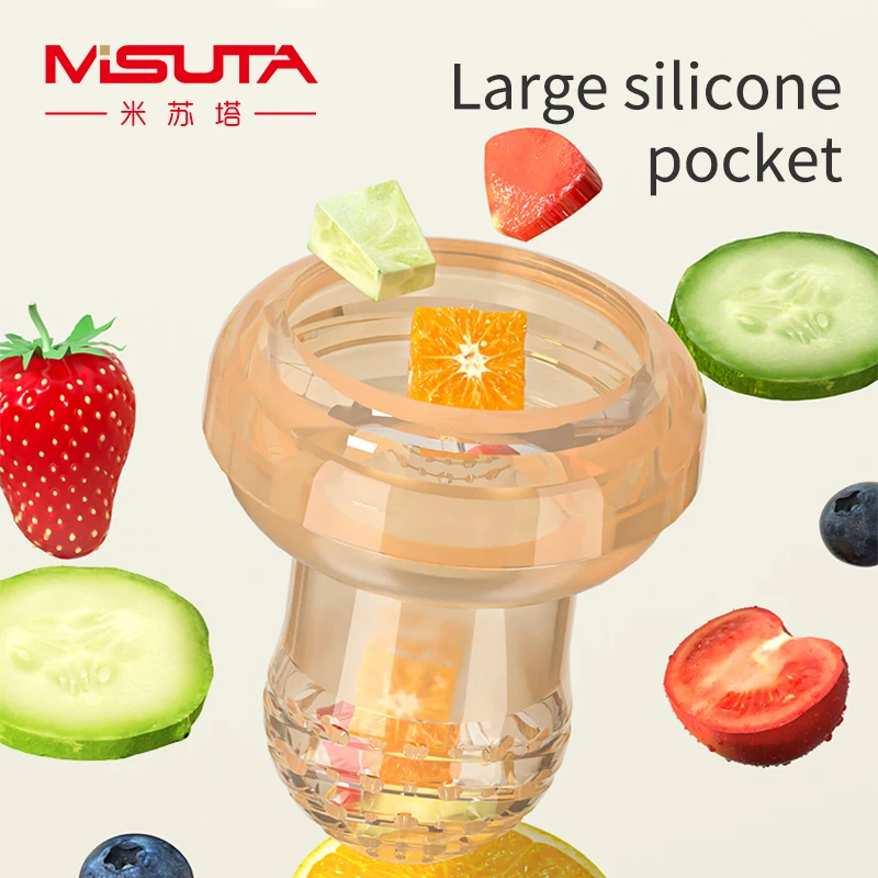 MISUTA new baby juice complementary food feeder full silicone bite bag mesh baby pacifier teether fruit and vegetable music