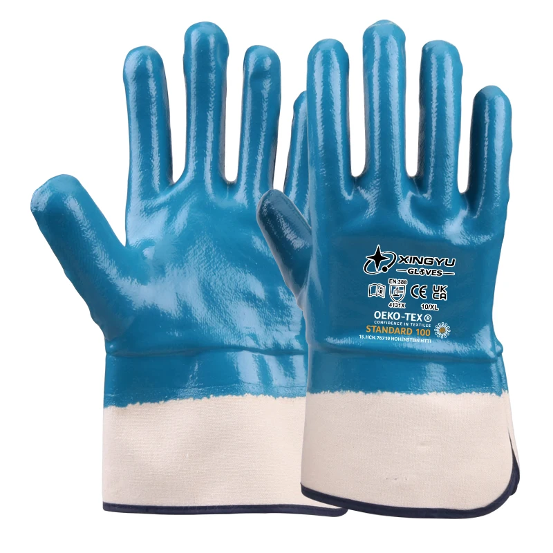 XINGYU Waterproof Gloves wear-resistant safety protection, acid and alkali resistant nitrile safety work gloves