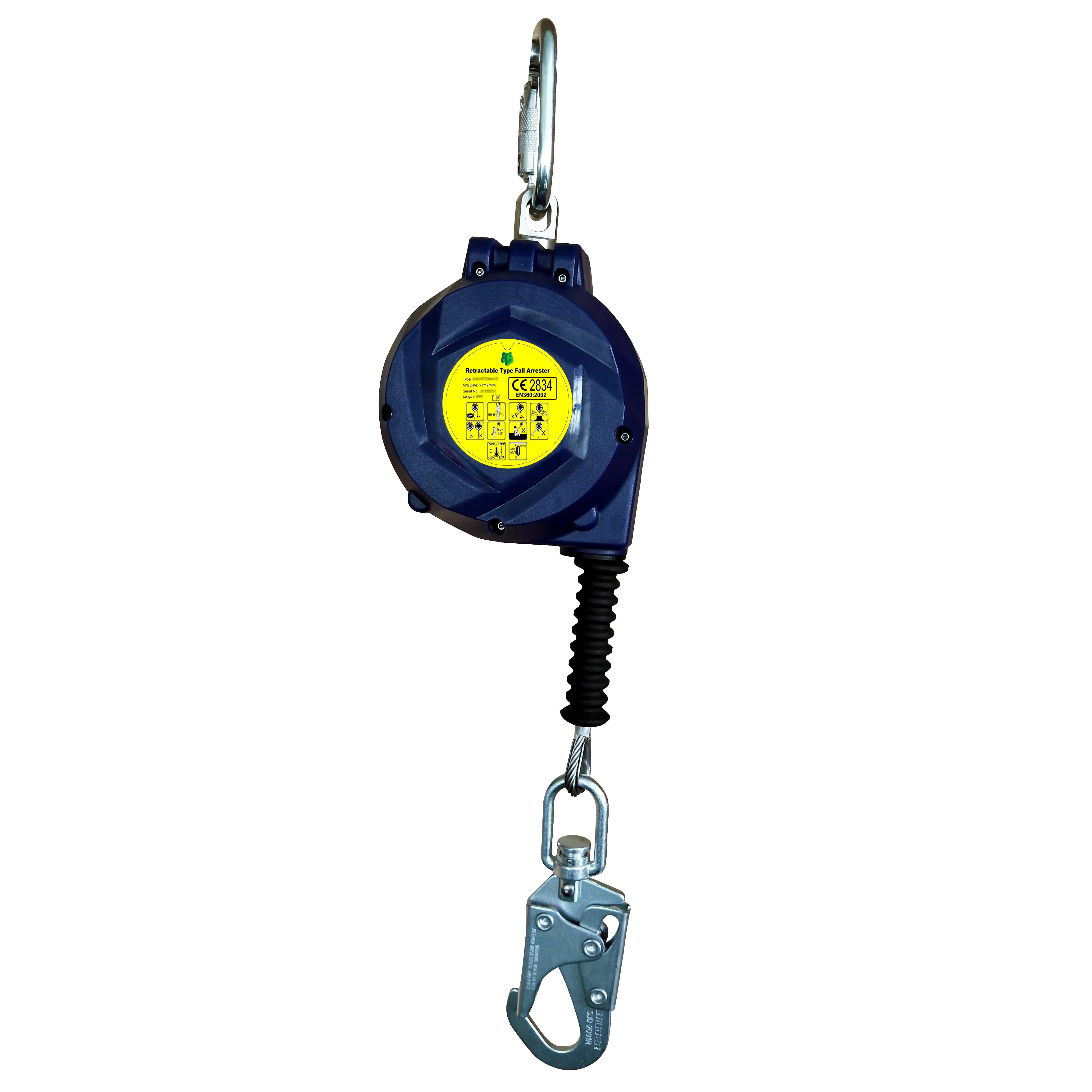 Customized logo and High strength 15KN Safety Cable Self Retracting Lifeline meet EN360:2002