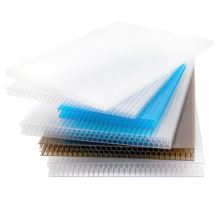 100%  New Raw Material Anti-fog Plastic Transparent Honeycomb Polycarbonate Hollow Sheet