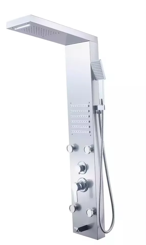 LZ Hwa.Vic Modern Design Wall Mounted Chrome Column Body Massage System Shower Panel with Hand Sprayer Set