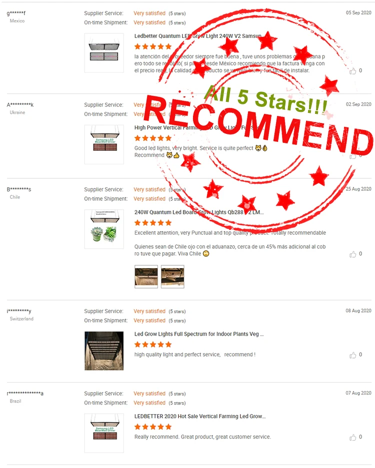 Ledbetter Double Switch LED Grow Light 240W V2 V3 Samsung LM301B  LM301h 3500K IR UV