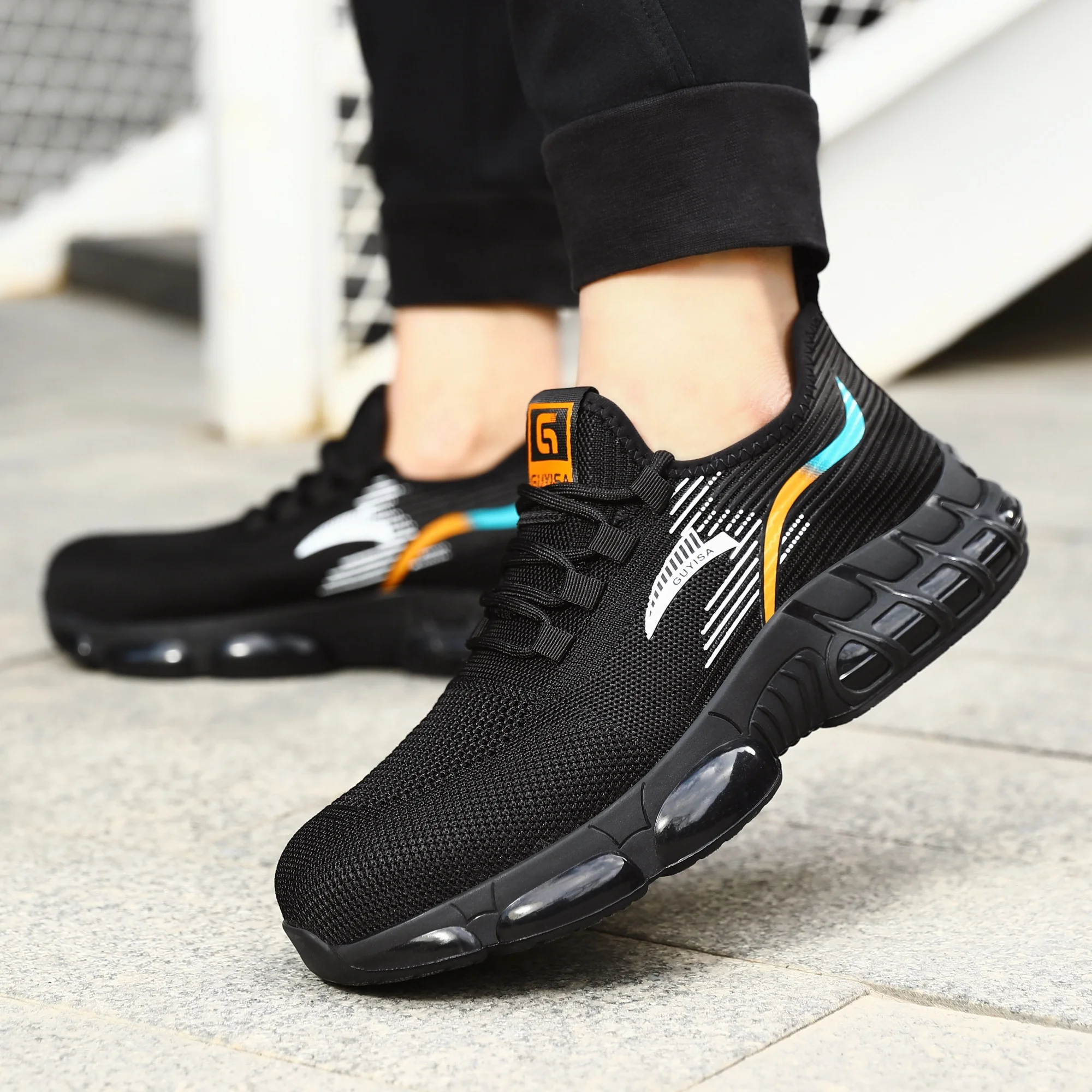 GUYISA New safety shoes lightweight TPU sole European standard steel toe safety shoes