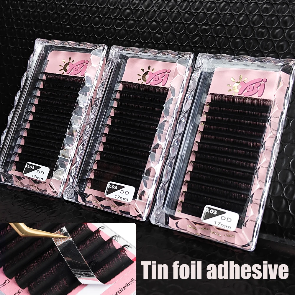 Wholesale Private Label Fluffy Cashmere Eyelash 03 Matte Dark Russia Volume Lash Extension faux mink Silk Lash Mix Tray Supplier