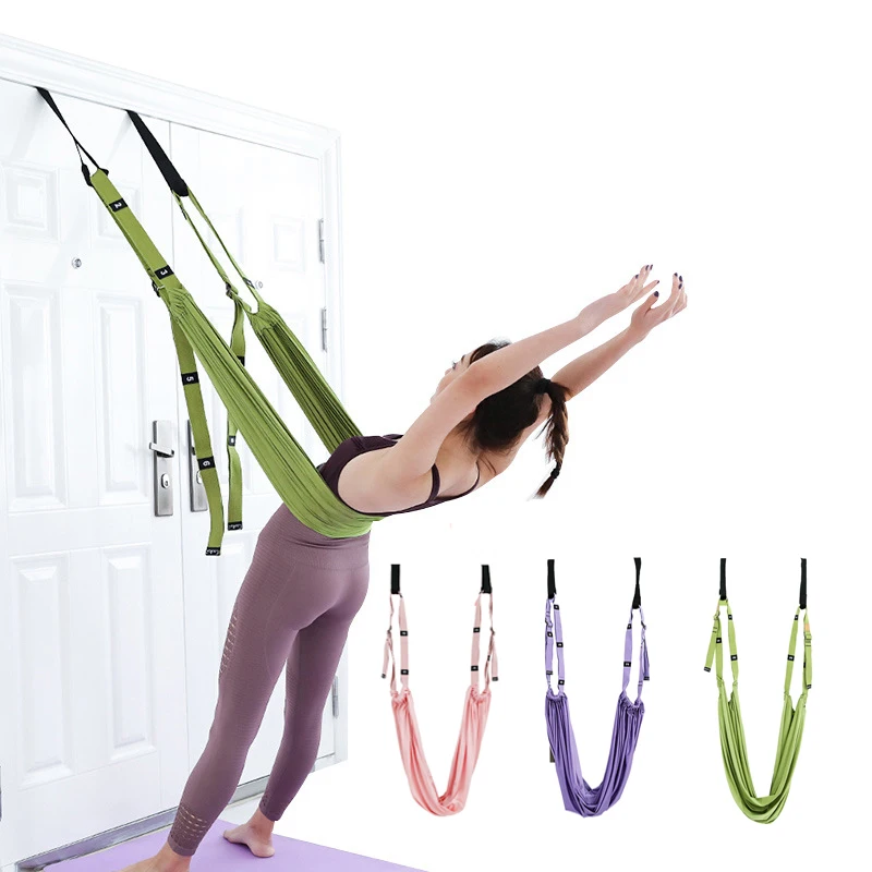 
6 Handles Aerial Hammock Flying Swing Anti-gravity Yoga Pilates Inversion Exercises Device Home Gym Hanging Belt 15 Colors 