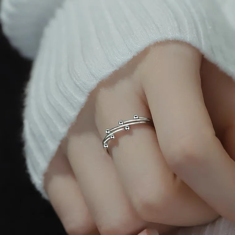 Classic Cute Design 18K Gold Plating 925 Sterling Silver Leaf Adjustable Finger Sterling Silver rings for girls